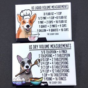 Cattle Dog Heeler Kitchen Measuring Chart Magnets
